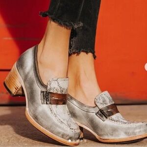 FreeBird Chevelle Shoes Leather Snake Small Heel Loafer size 10